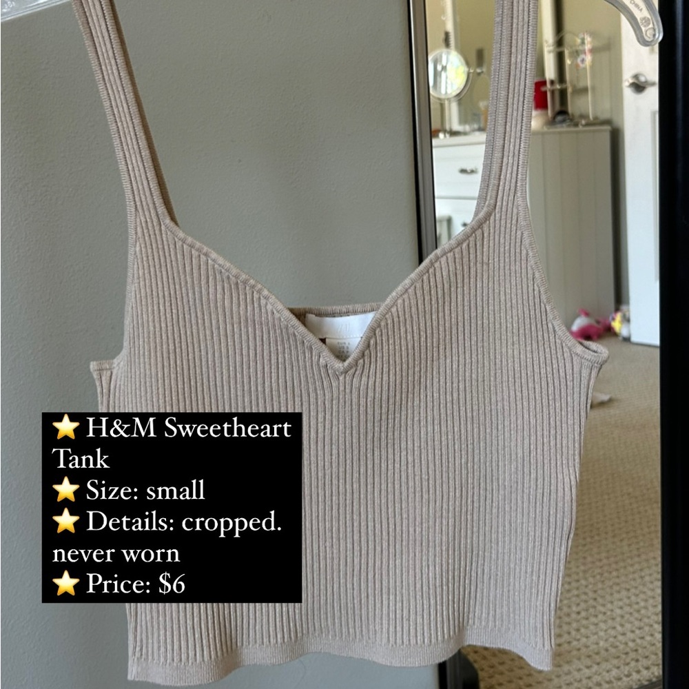 H&M sweetheart cropped tank